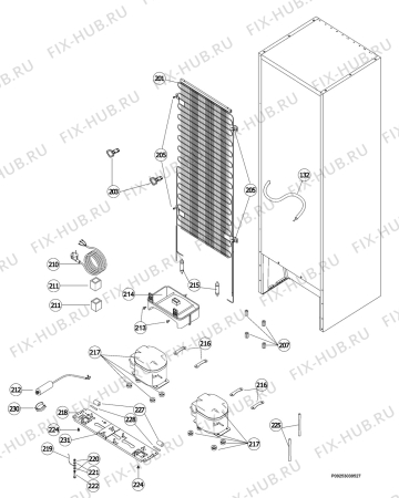 Взрыв-схема холодильника Electrolux ERB35090W - Схема узла Cooling system 017